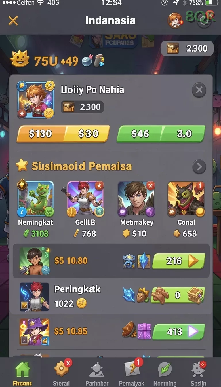 Cuplikan layar JOKER77 — menu navigasi