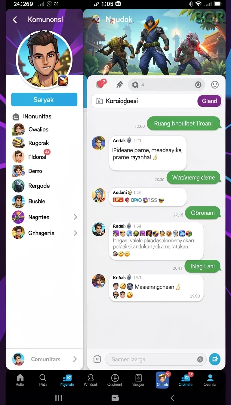 Cuplikan layar GOWIN — menu navigasi