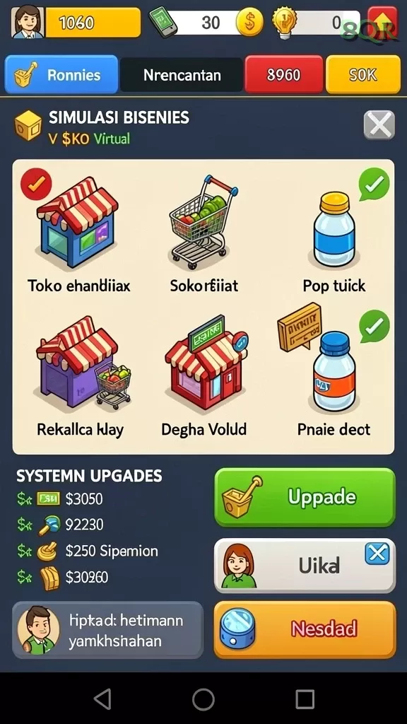 Cuplikan layar RPRR — menu navigasi