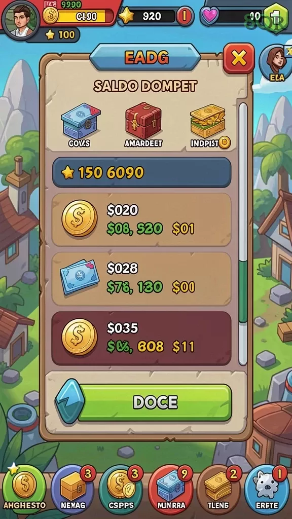 Cuplikan layar SD107 — menu navigasi